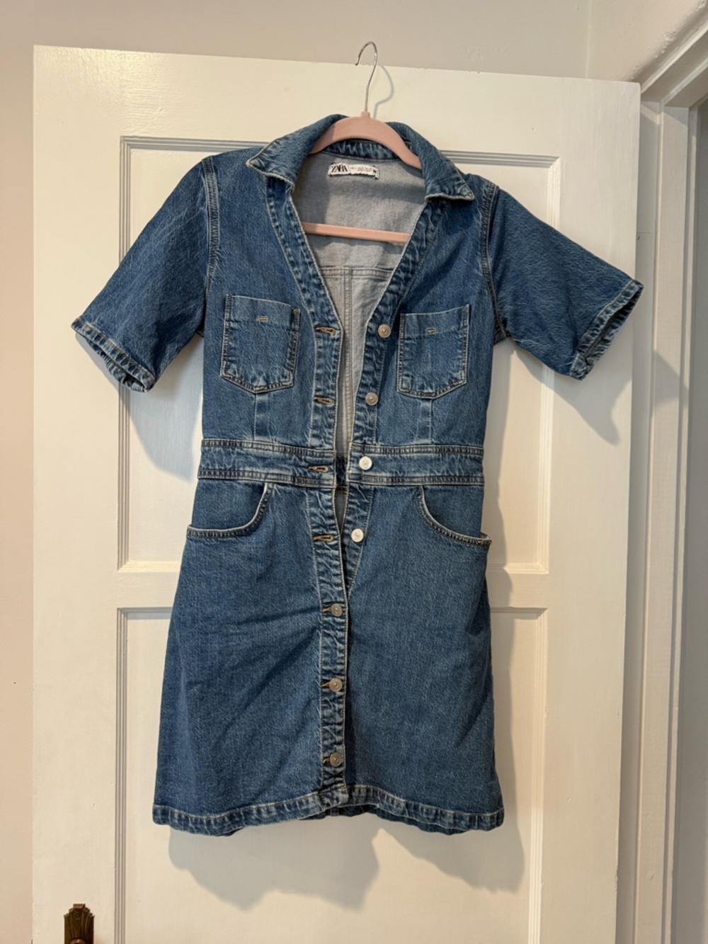 Zara Blue Denim Button-Down women Dress